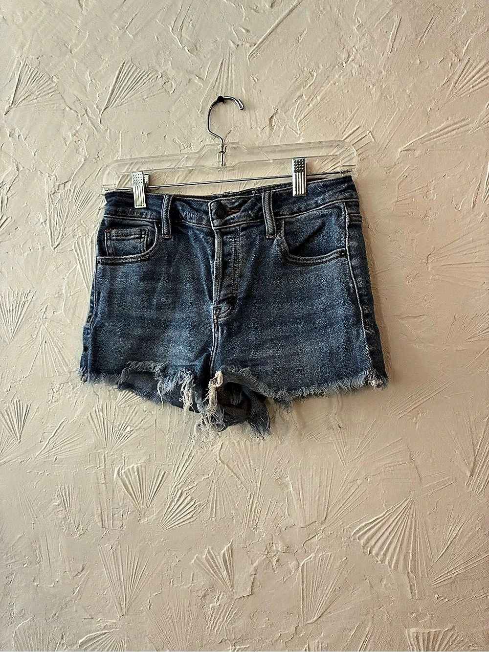 Hidden Button Fly Cutoff Denim Shorts